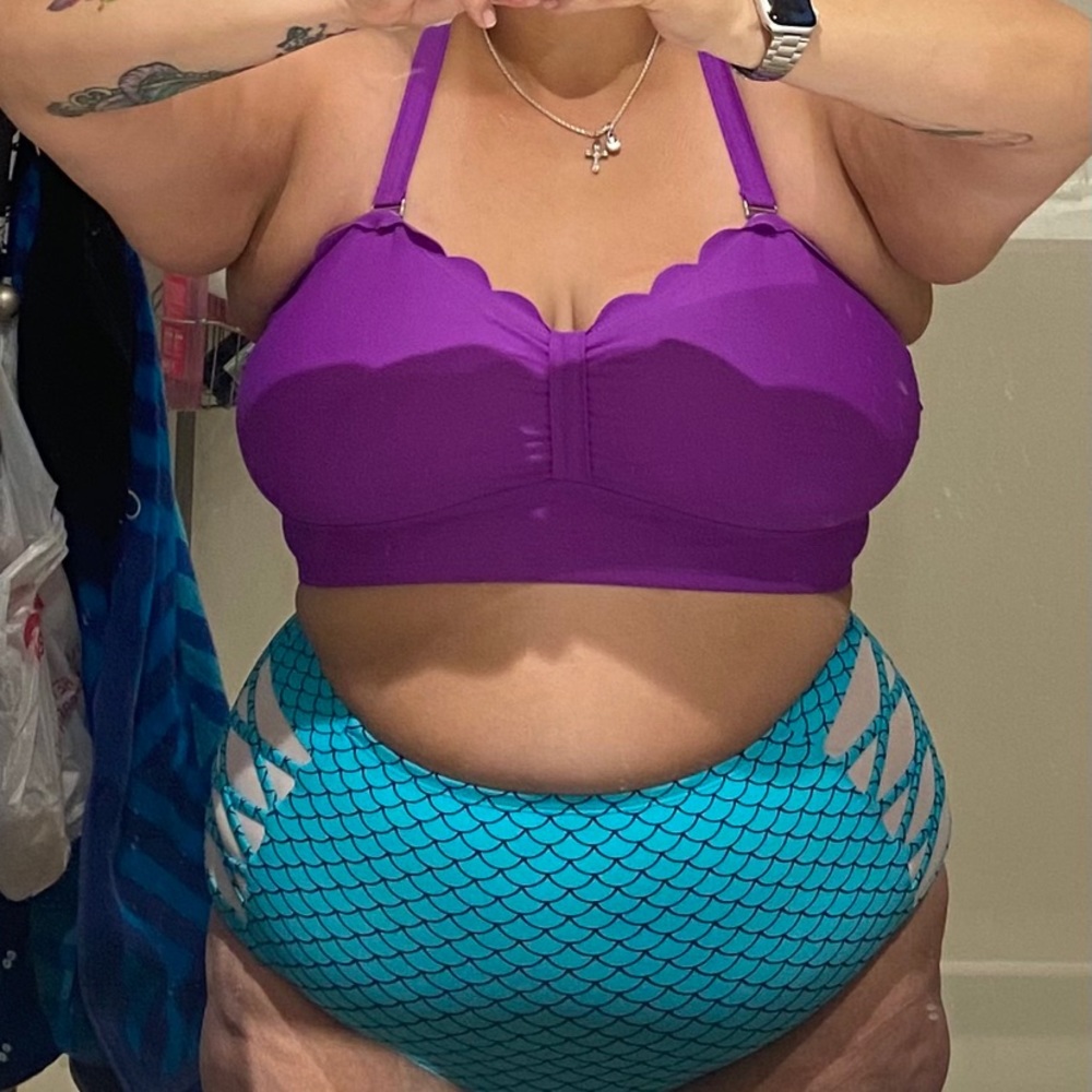 New Plus Size 3X Mermaid 2 Piece Bikini Bathing Suit NWT